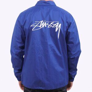 Rare Stussy Spring Coach Jacket Blue Medium